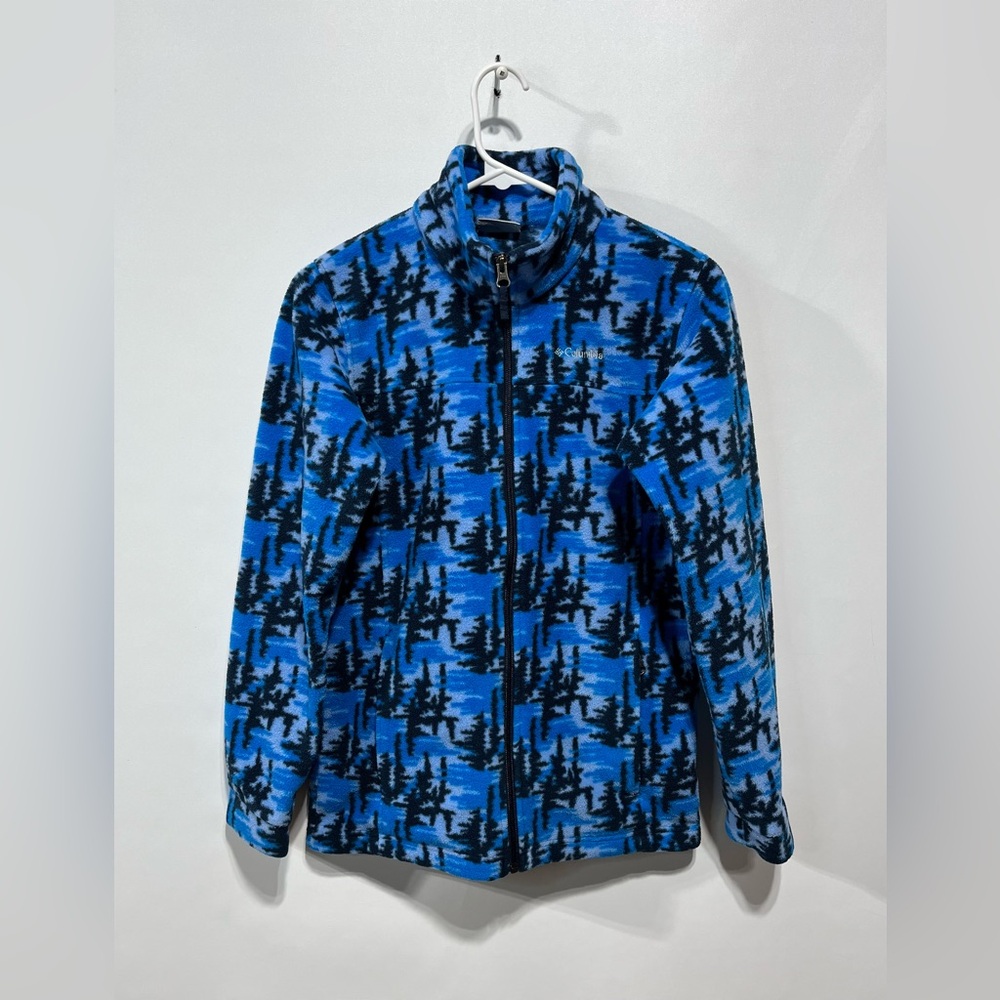 Columbia Blue and Black Fleece Jacket Full Zip Womens Size Large‎